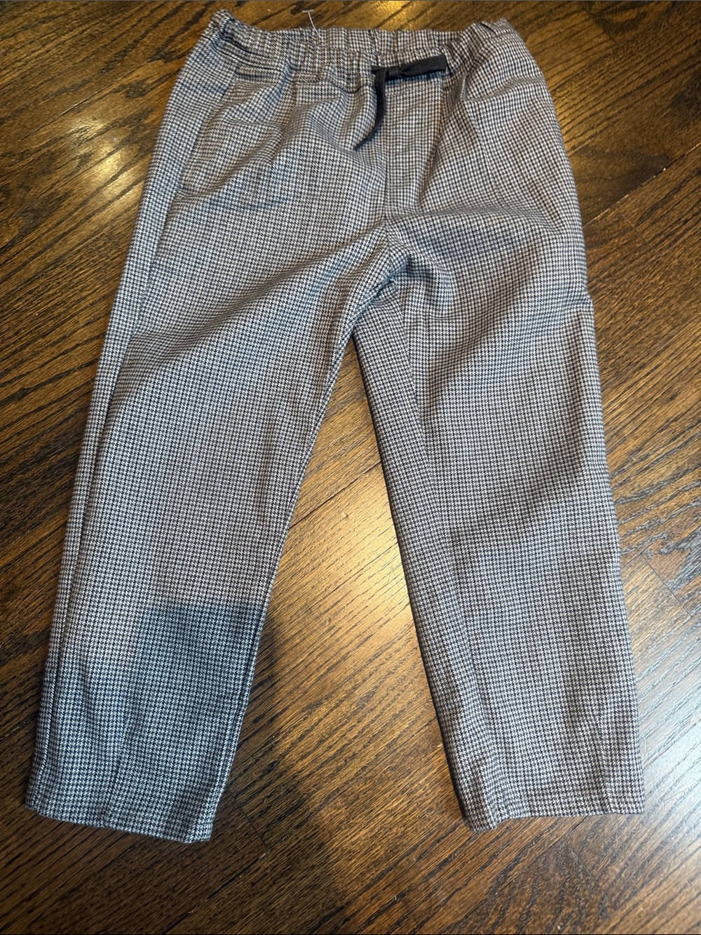 next Boys Black and White Mini-Check Elastic Waist Pants